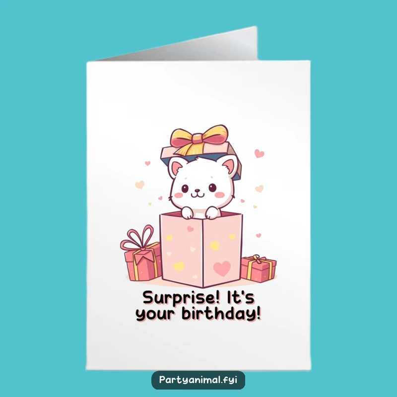 Free Printable Birthday Card: Gift Box Surprise! Downloadable & Funny Greeting