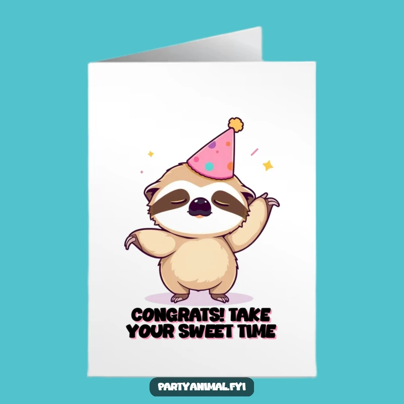 Free Printable Congrats Card: Sloth Macarena for a Slow Win