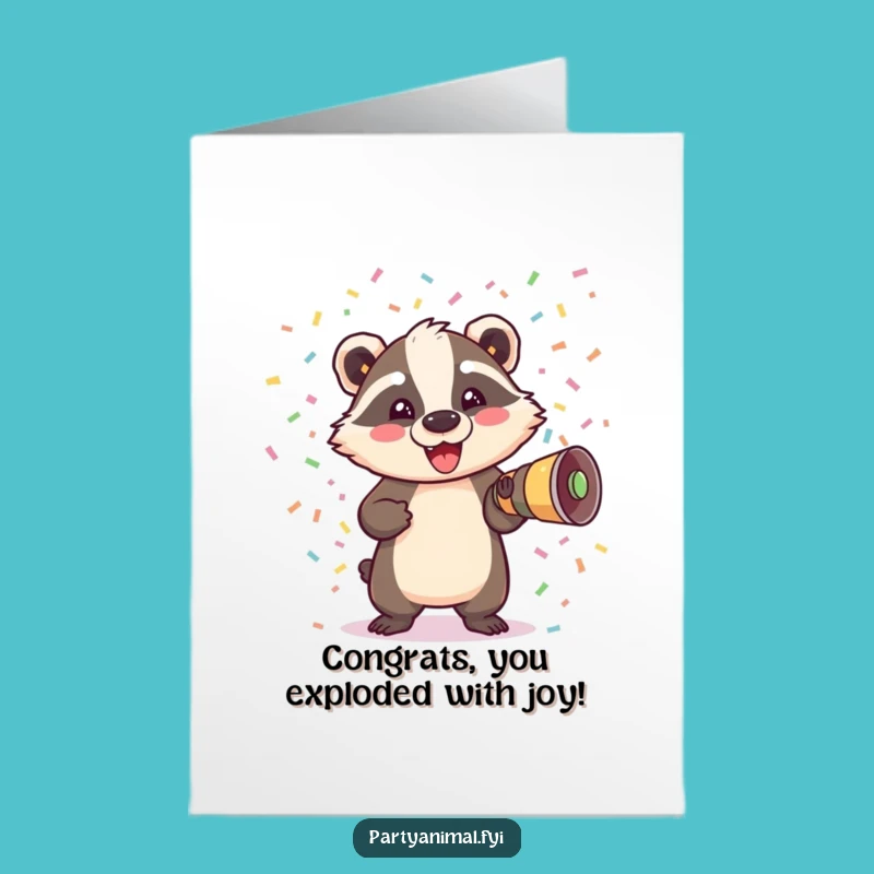 Free Printable Badger Cannon Card: Bold Congrats Downloadable Gift for Big Moments
