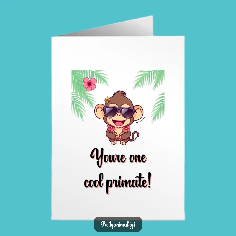 Free Printable Congrats Card: Cool Monkey's Tropical Achievement!