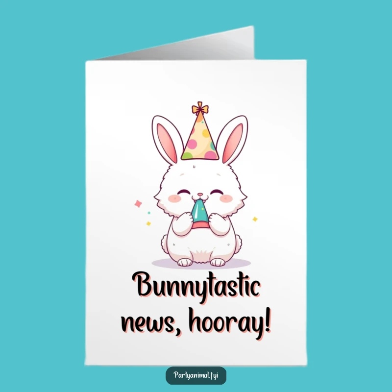 Free Printable Congrats Card: Glee Bunny, Funny Downloadable Gift for Celebrations