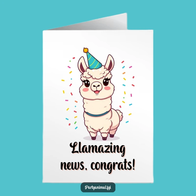 Free Printable Congrats Card: Juggling Llama Celebrates Success, Downloadable For Any Achievement