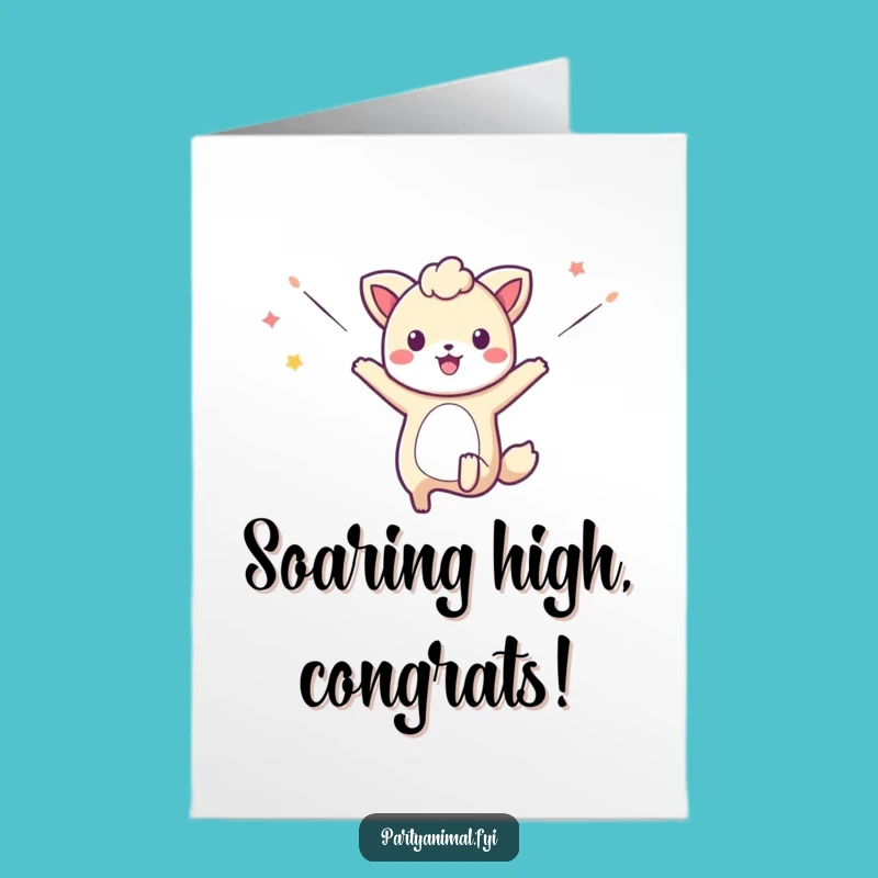 Free Printable Congrats Card: Jumping Animal Streamers, Fun Downloadable Celebration Gift