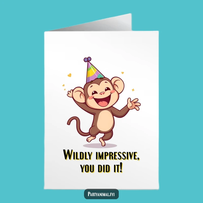 Free Printable Congratulations Card: Silly Monkey Dancing, Hilarious Downloadable for Instant Cheers