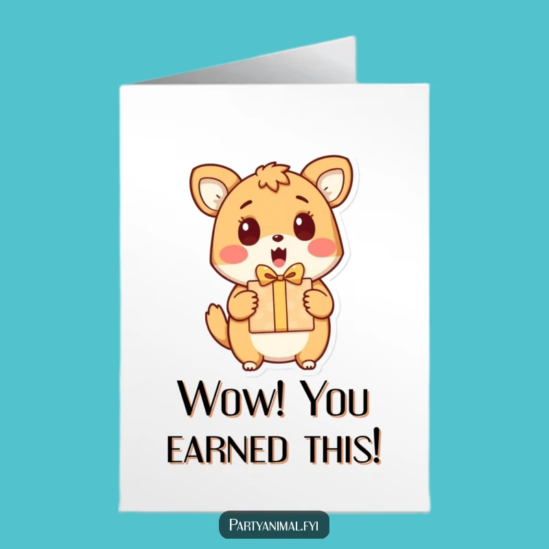 Free Printable Congrats Card: Surprised Animal Gift, Funny Downloadable Celebration Card