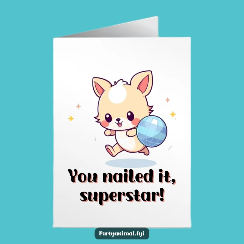 Free Printable Congrats Card: Hilarious Animal Disco Ball for a Fun Downloadable Gift
