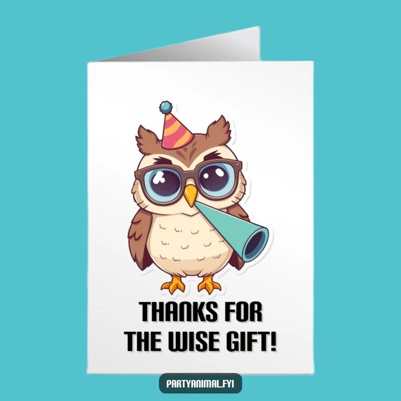 Free Printable Owl Thank You Card: Funny Downloadable Gift for Loud Thanks