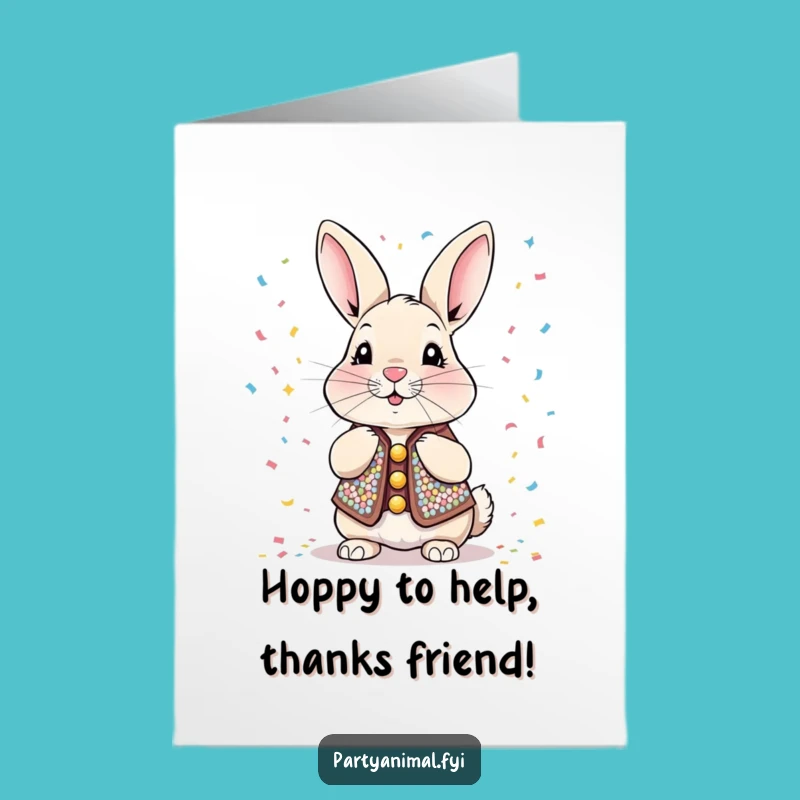 Free Printable Rabbit Thank You Card: Dapper Bunny Gratitude Downloadable Express
