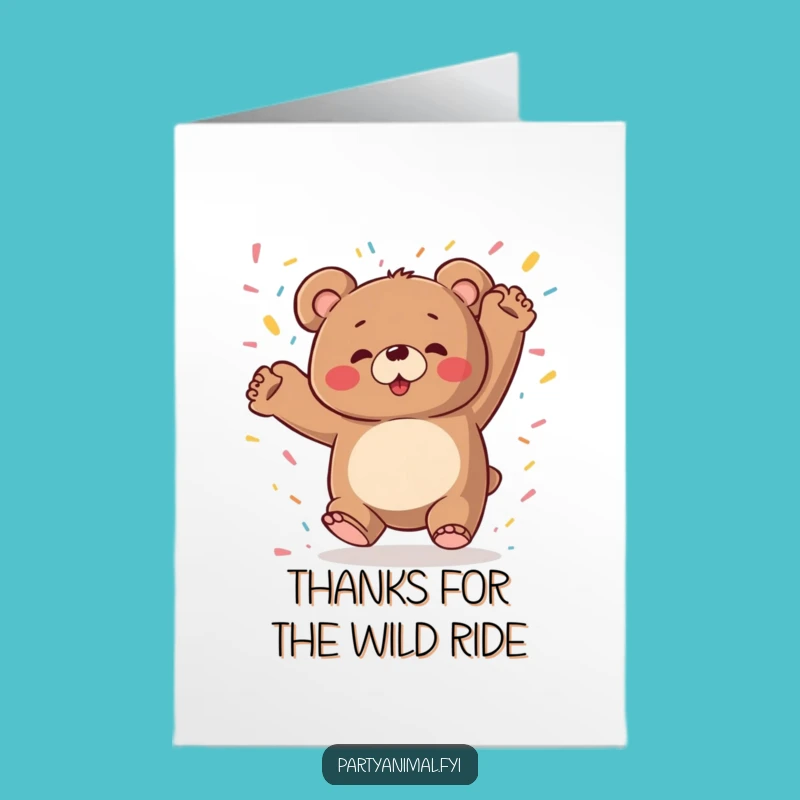 Free Printable Thank You Card: Bear's Thank You Dance! Fun Gratitude