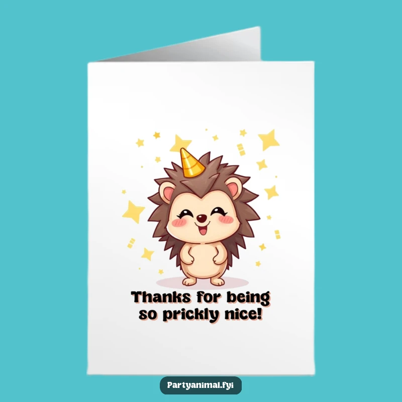 Free Printable Thank You Card: Hedgehog Stars - Sparkling Appreciation Download
