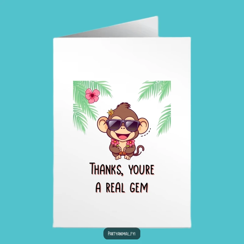 Free Printable Thank You Card: Monkey's Tropical Thanks Expressed!