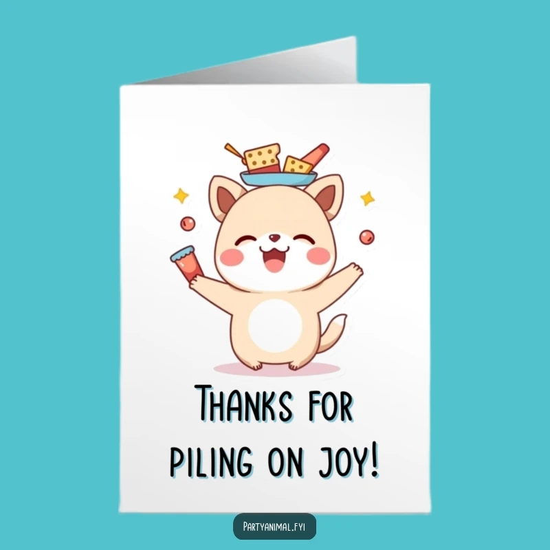Free Printable Thank You Card: Snack-Balancing Animal for a Sweet Downloadable Gift