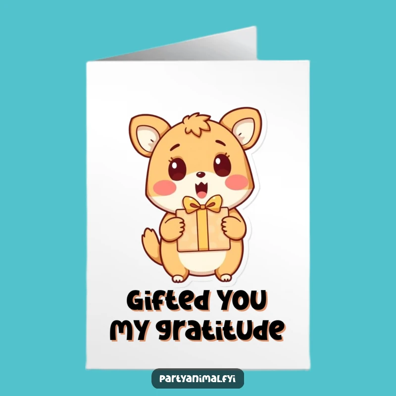 Free Printable Thank You Card: Surprised Animal Gift, Heartfelt Downloadable Card
