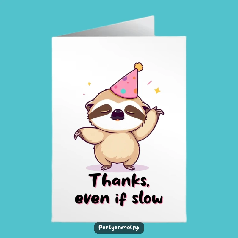 Free Printable Thank You Card: Sloth's Slow Dance of Gratitude