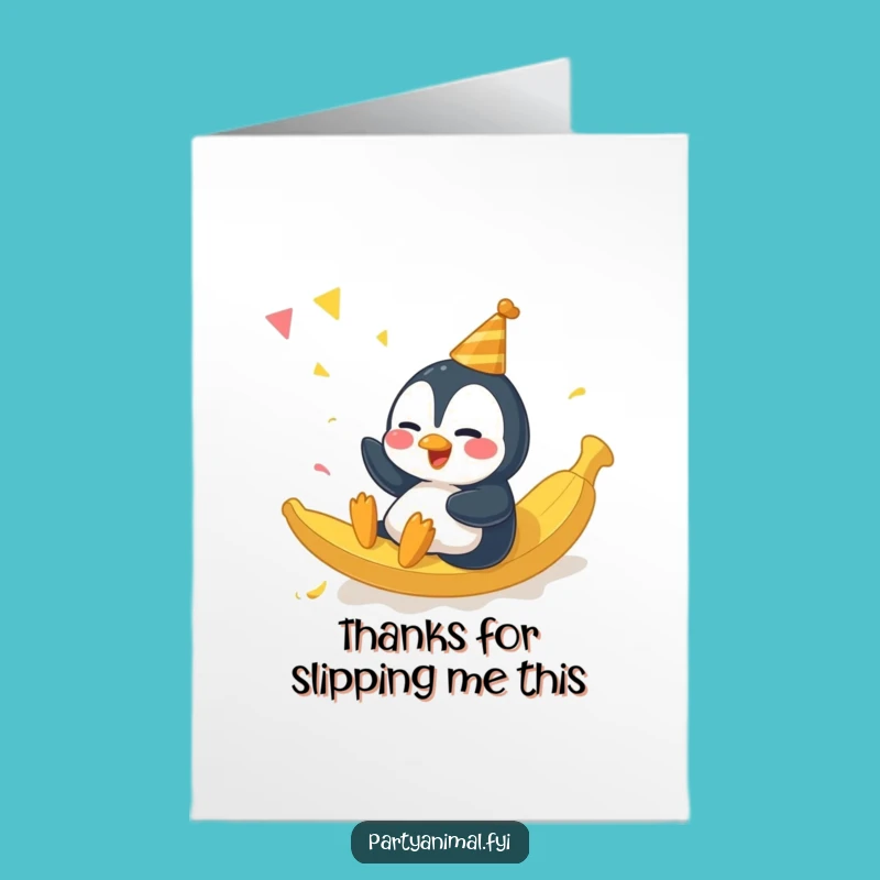 Free Printable Thank You Card: Penguin's Slippery Way to Gratitude