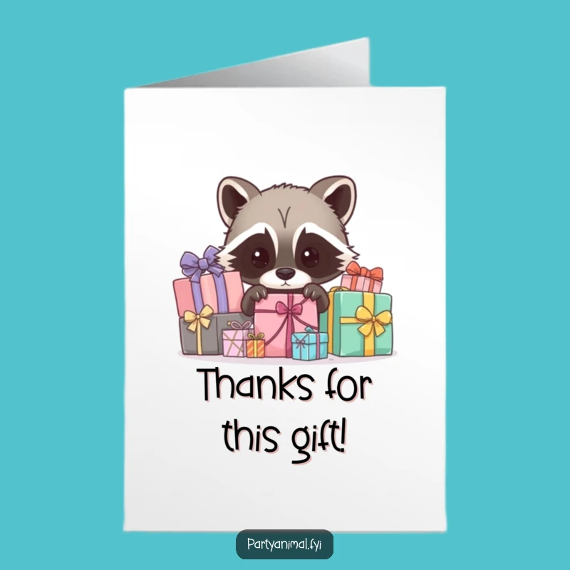 Free Printable Raccoon Thank You Card: Gift Peeker Funny Downloadable Surprise