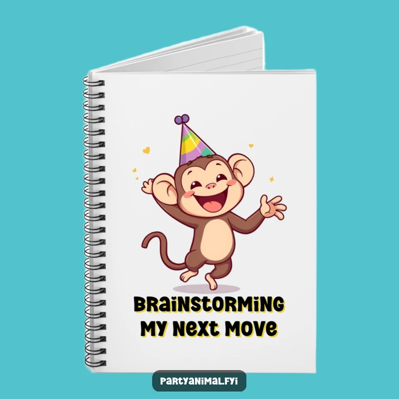 Funny Monkey Notebook: Jubilant Dancing Party Hat Journal Gift
