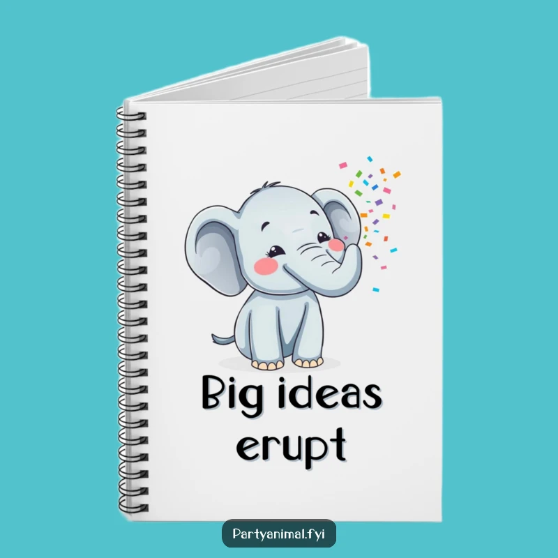 Funny Elephant Confetti Notebook - Cheerful Party Journal & Gift