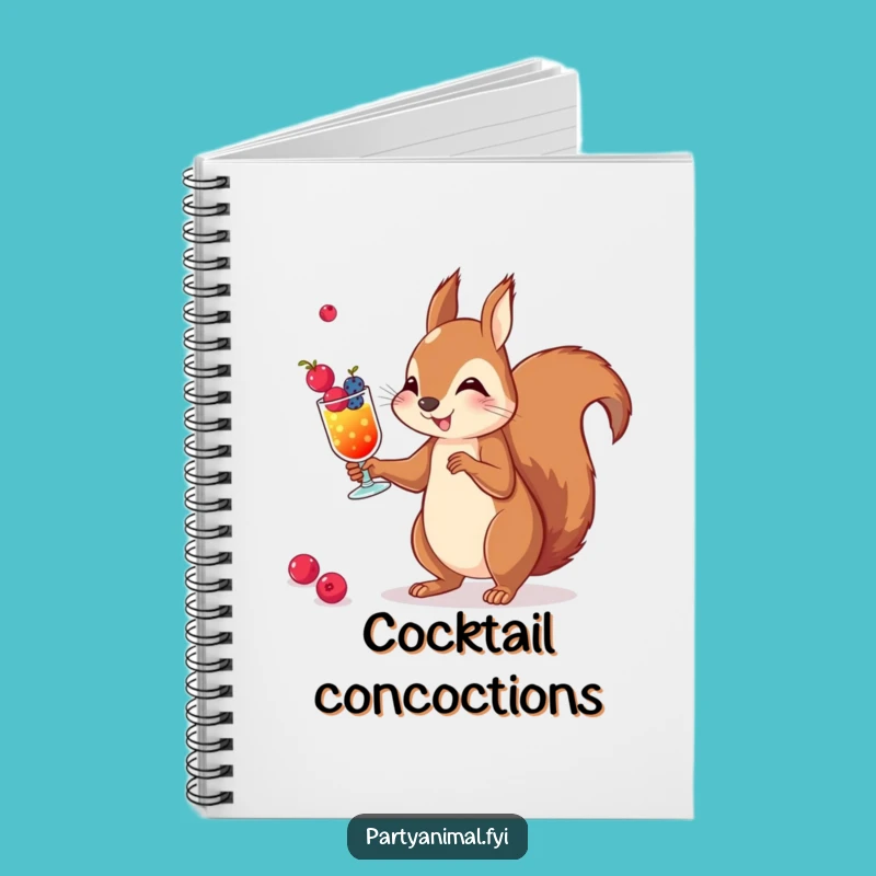 Funny Squirrel Cocktail Notebook: Jotted Berry Ideas, Hilarious Gift for Organizers