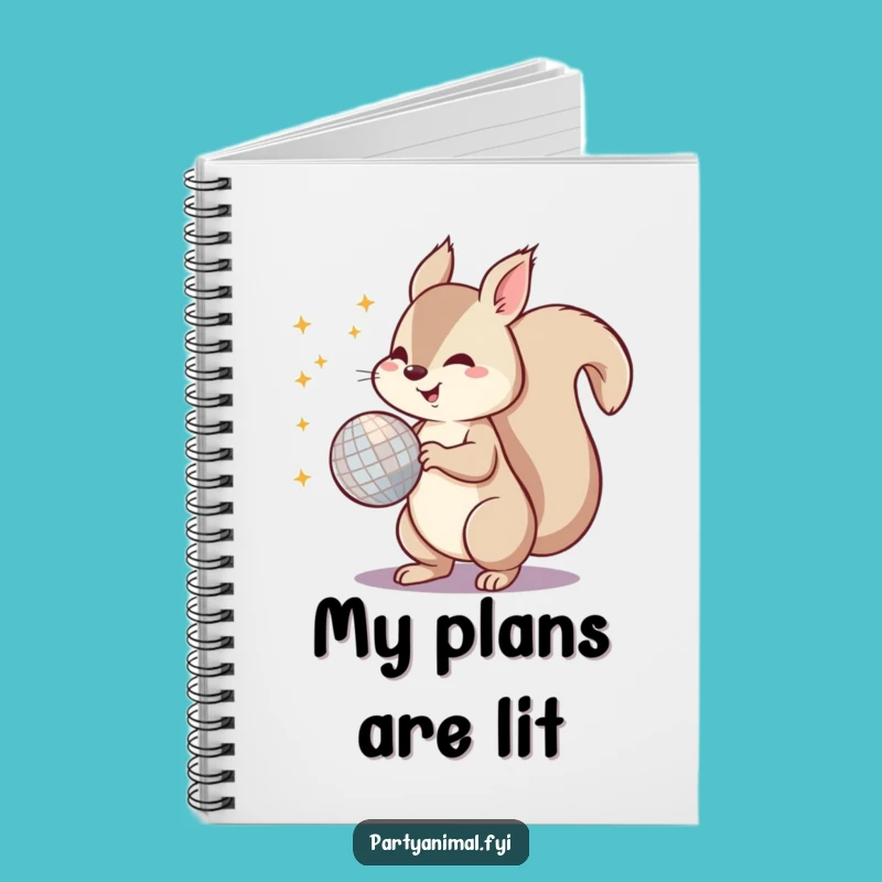 Funny Squirrel Disco Tail Notebook - Hilarious Planner for Party Ideas