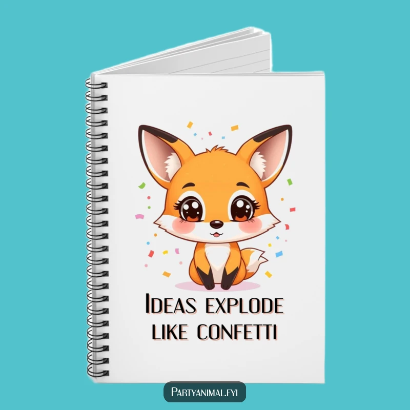 Funny Fox Juggling Confetti Notebook - Hilarious Journal for Creative Ideas