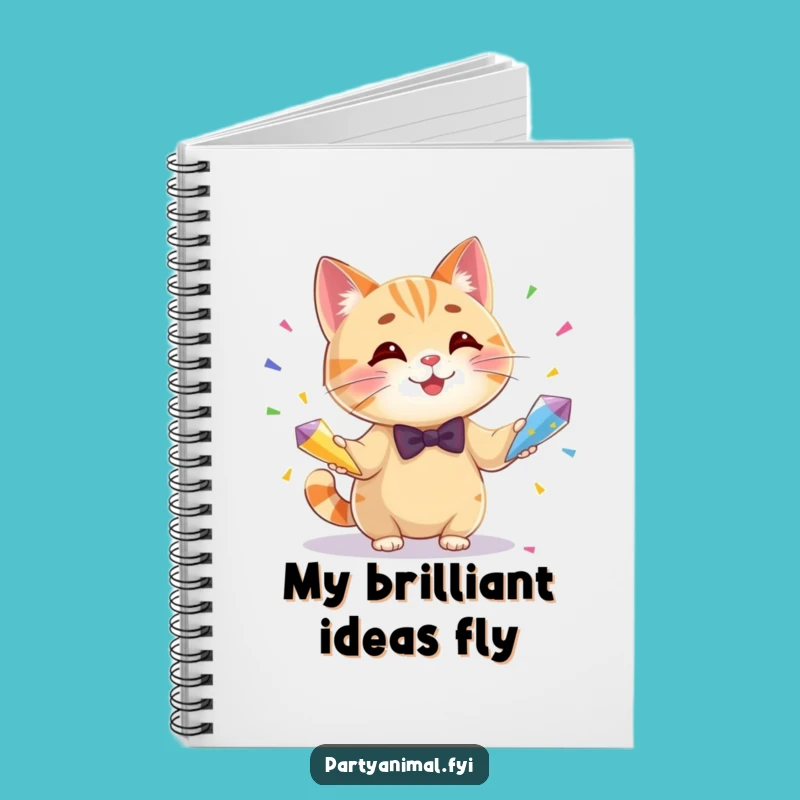 Funny Cat Juggling Confetti Notebook - Hilarious Journal & Gift for Creatives