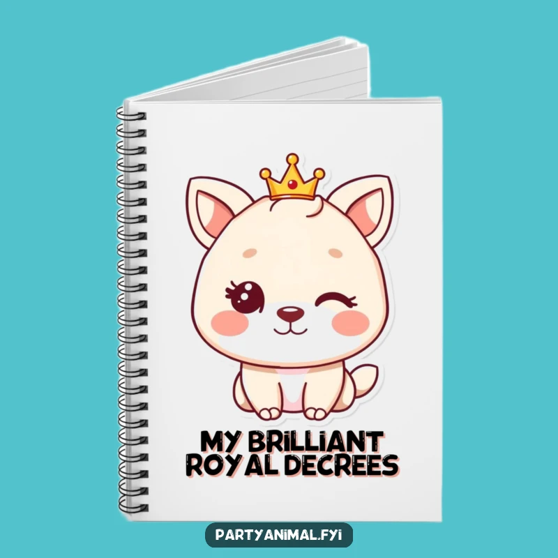 Funny Winking Animal Crown Notebook - Jot Down Royal Decrees!