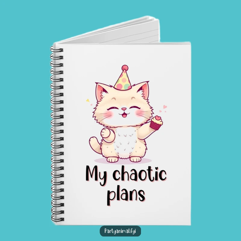 Funny Cat Party Notebook - Juggling Cupcakes Journal, Fun Funny Gift for Notes