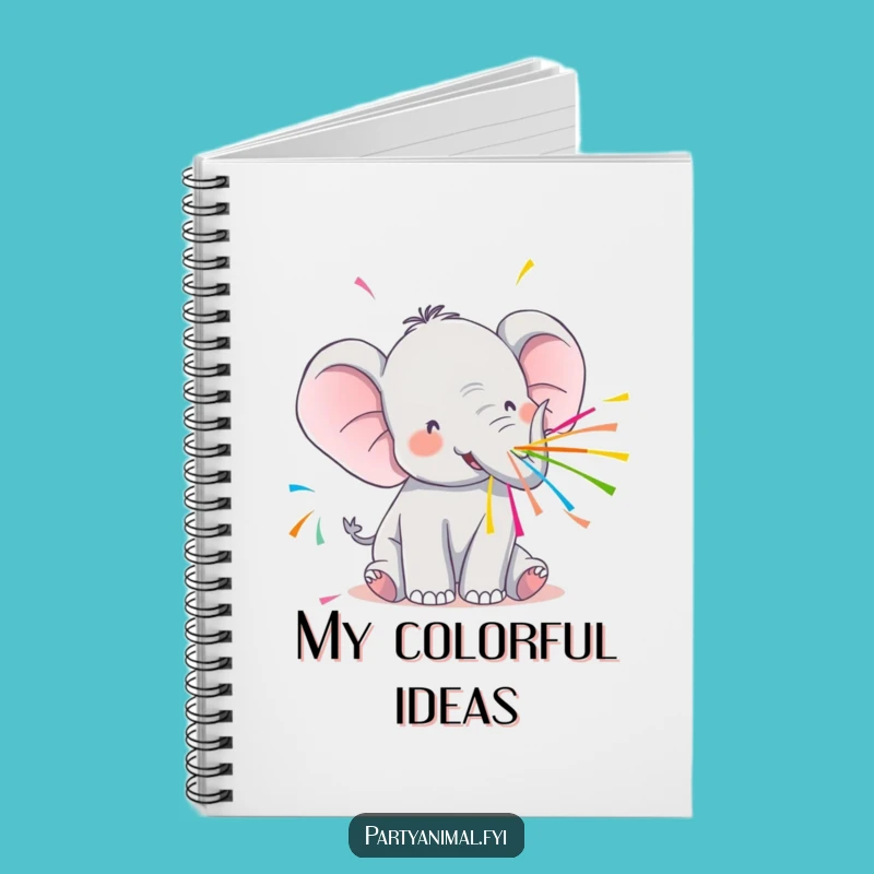 Funny Kawaii Elephant Streamer Notebook: Jot Down Party Plans!
