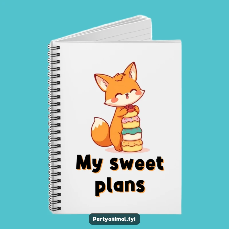 Funny Fox Baker Notebook: Orange Fox Balancing Cakes Journal, Perfect Gift