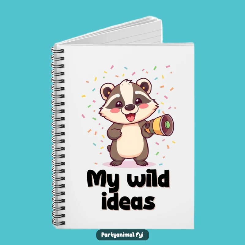 Funny Badger Confetti Notebook: Capture Your Explosive Ideas