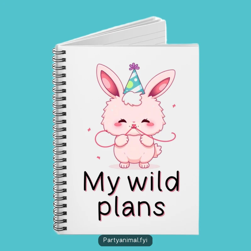 Funny Pink Bunny Party Notebook - Creative Celebration Journal Gift