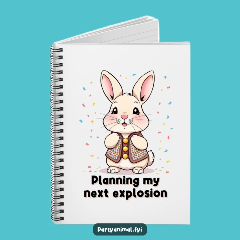 Funny Rabbit Notebook: Sparkly Confetti Blower - Journal Gift!
