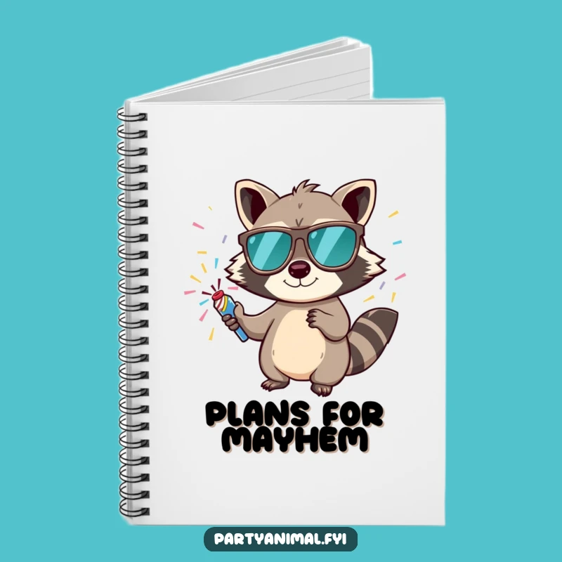 Funny Raccoon Notebook: Party Planner, Mischievous Journal, Cool Gift
