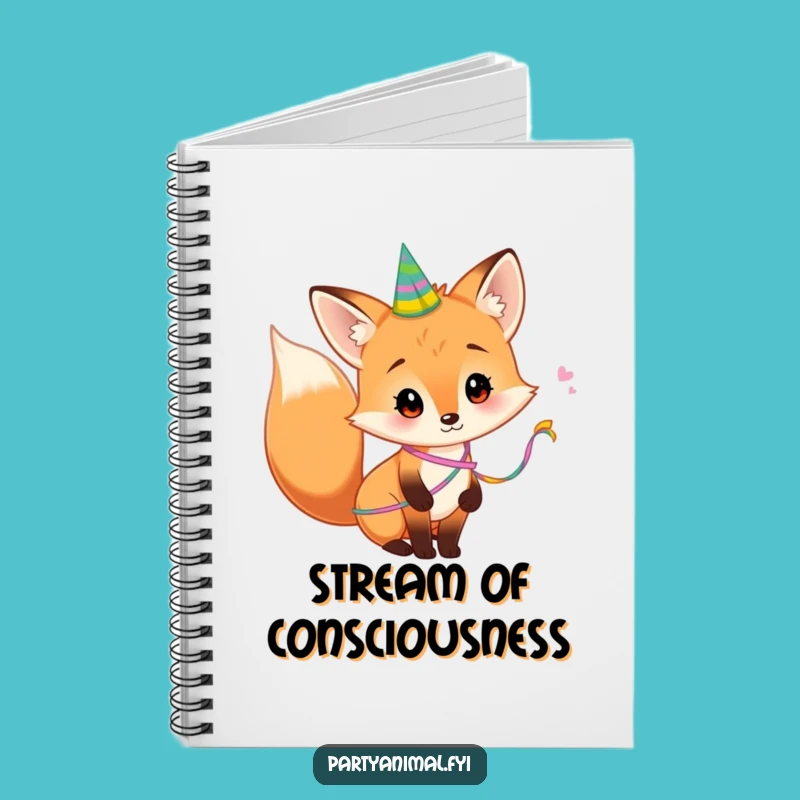 Funny Fox Notebook: Party Streamer Tail - Journal Gift!