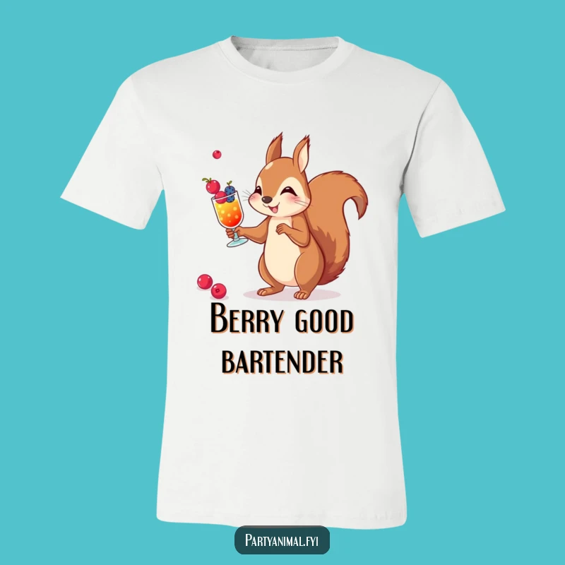 Funny Squirrel Cocktail T-Shirt: Berry Juggling Fun Tee, Hilarious Gift for Animal Lovers
