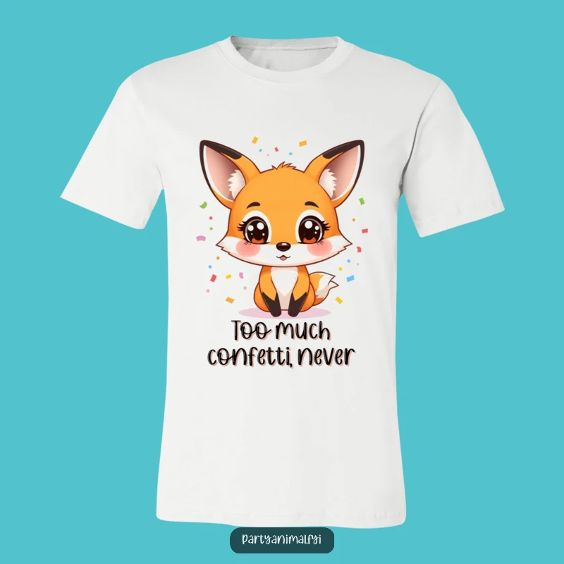 Funny Fox Confetti Juggler T-Shirt - Hilarious Animal Party Tee