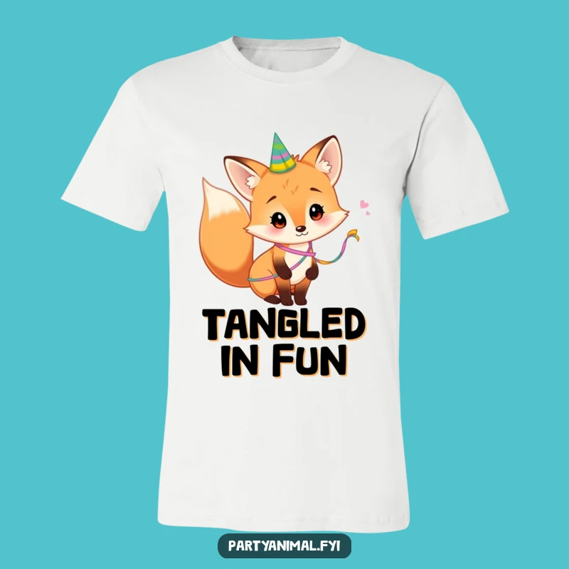 Funny Fox T-Shirt: Party Streamer Tail - Hilarious Woodland Style Gift!