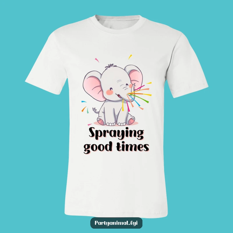Funny Kawaii Elephant Streamer T-Shirt: Wear Your Party Spirit!