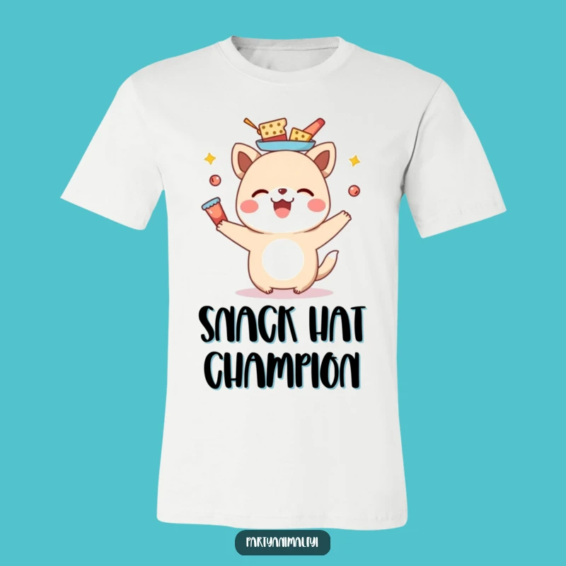 Funny Snack Balancing Animal T-Shirt - Ultimate Foodie Fun Tee