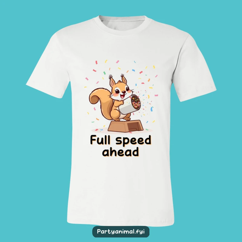 Funny Squirrel Cannon T-Shirt: Playful Launch Confetti Fun Gift