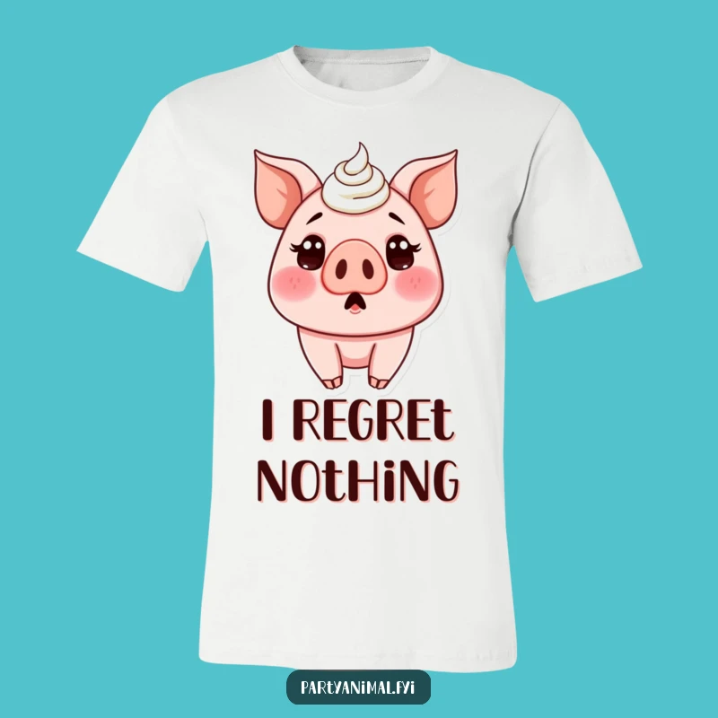 Funny Surprised Pig Frosting T-Shirt - Hilarious Animal Lover Gift Idea