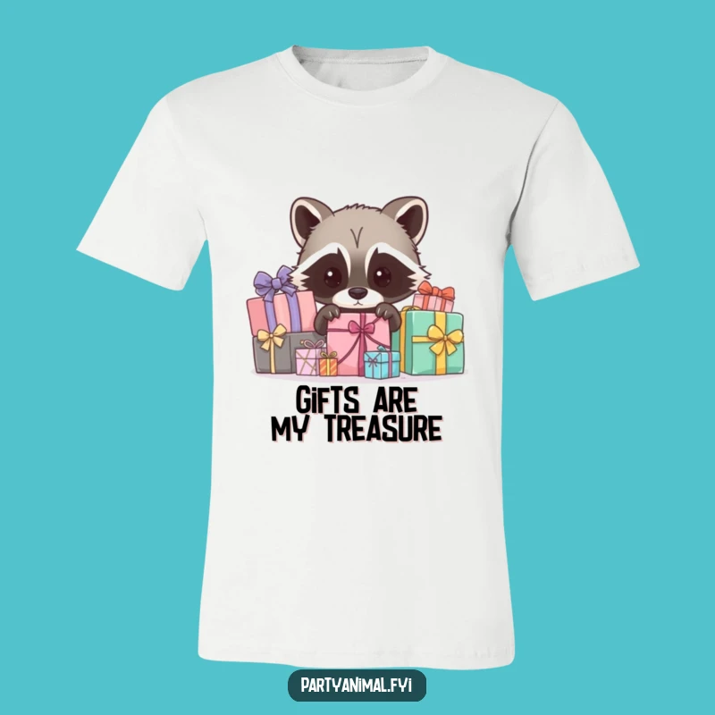 Funny Raccoon Gift T-Shirt: Curious Peeking Character Design