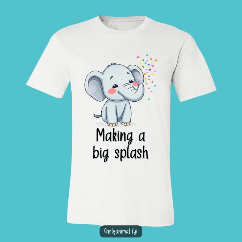 Funny Elephant Confetti Tee - Cheerful Party Blowout Shirt for Fun Lovers