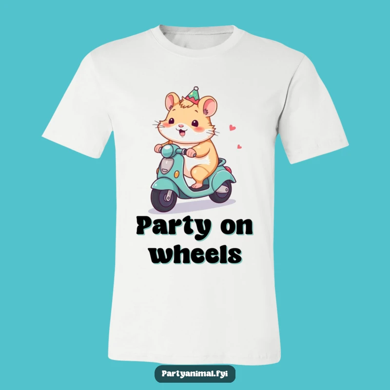 Funny Hamster Scooter Party T-Shirt: Comical Gift for Rodent Lovers
