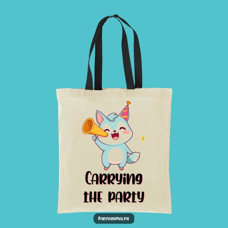 Carry the Celebration: Funny Animal Party Horn Tote