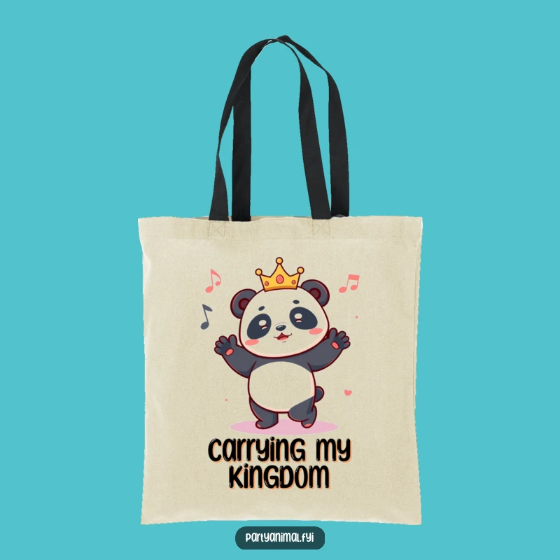 Funny Dancing Panda Crown Tote Bag - Royal & Groovy Gift