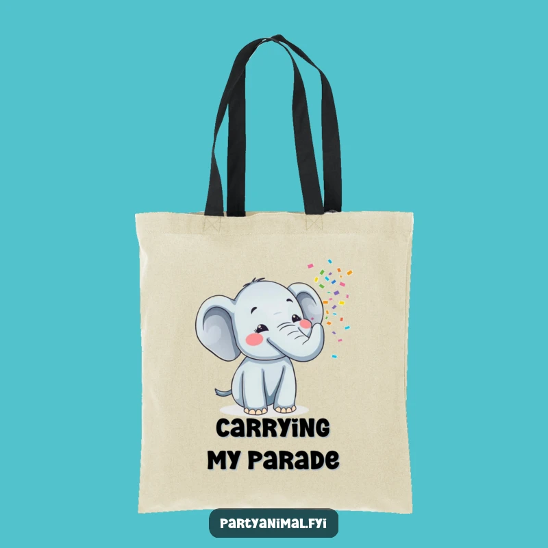 Funny Elephant Confetti Tote Bag - Chic & Cheerful Party Accessory Gift