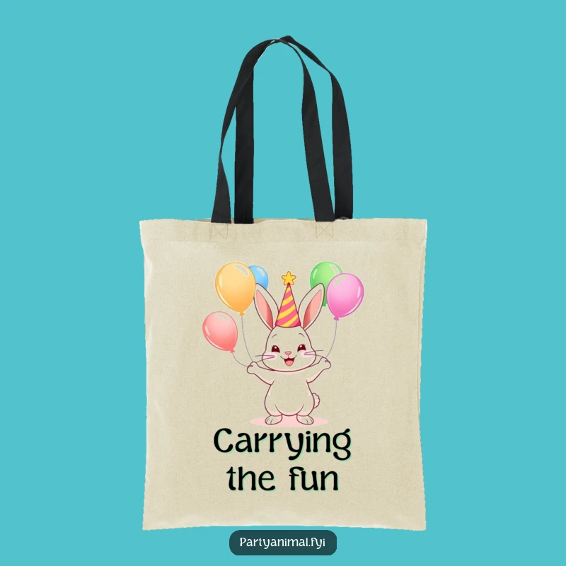 Funny Bunny Juggler Tote Bag: Cute Party Accessory, Perfect Funny Gift