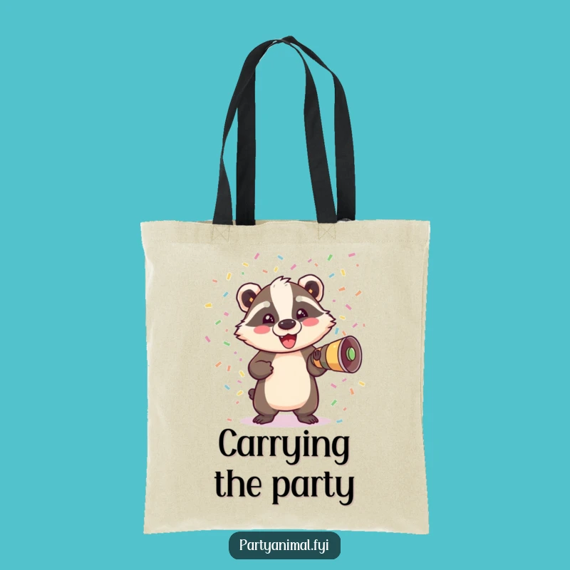 Funny Badger Confetti Tote Bag: Carry Your Fun Everywhere